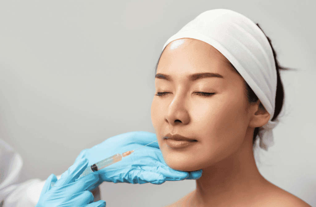 Woman having dermal fillers in Singapore