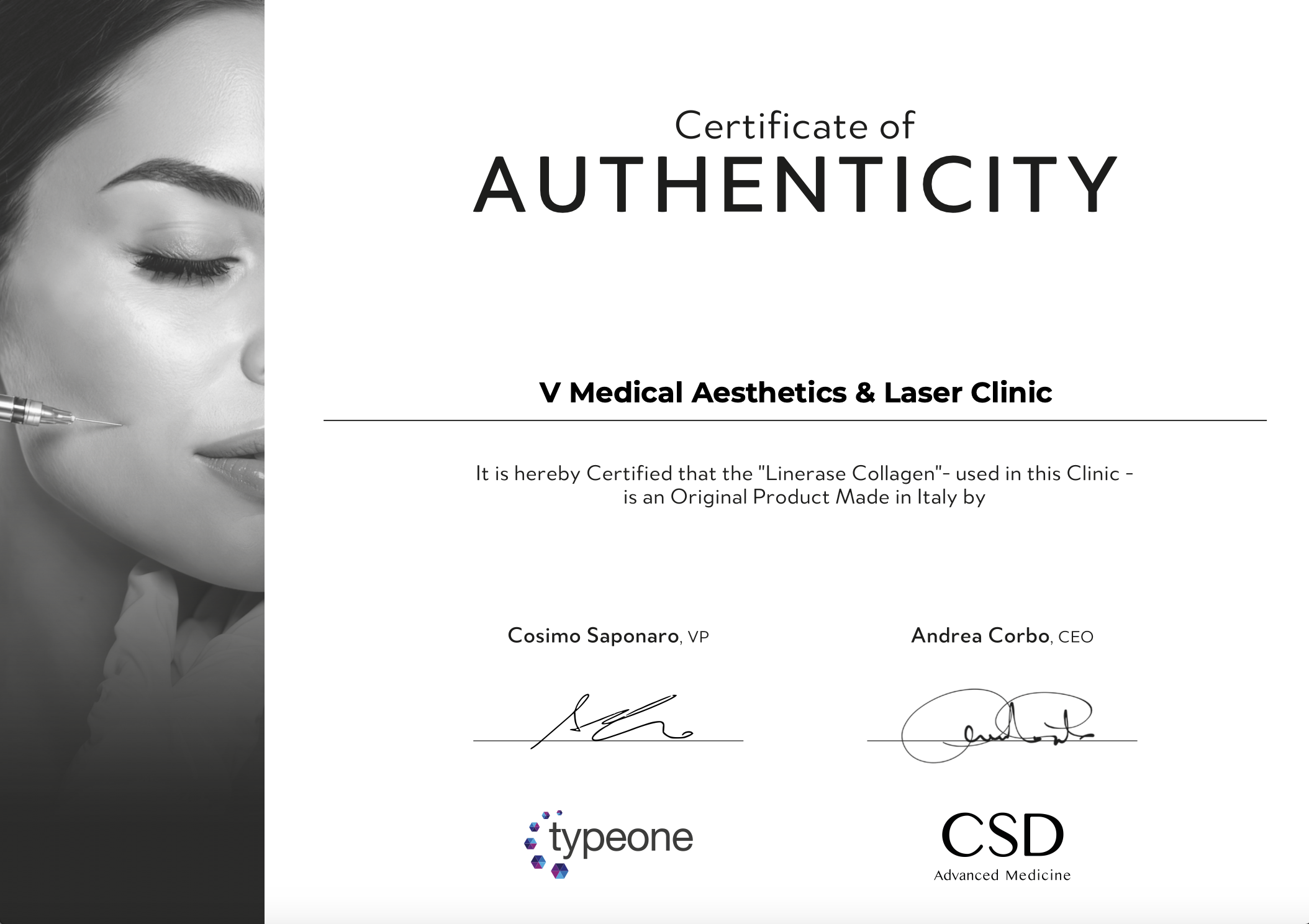 Linerase V Medical Certificate
