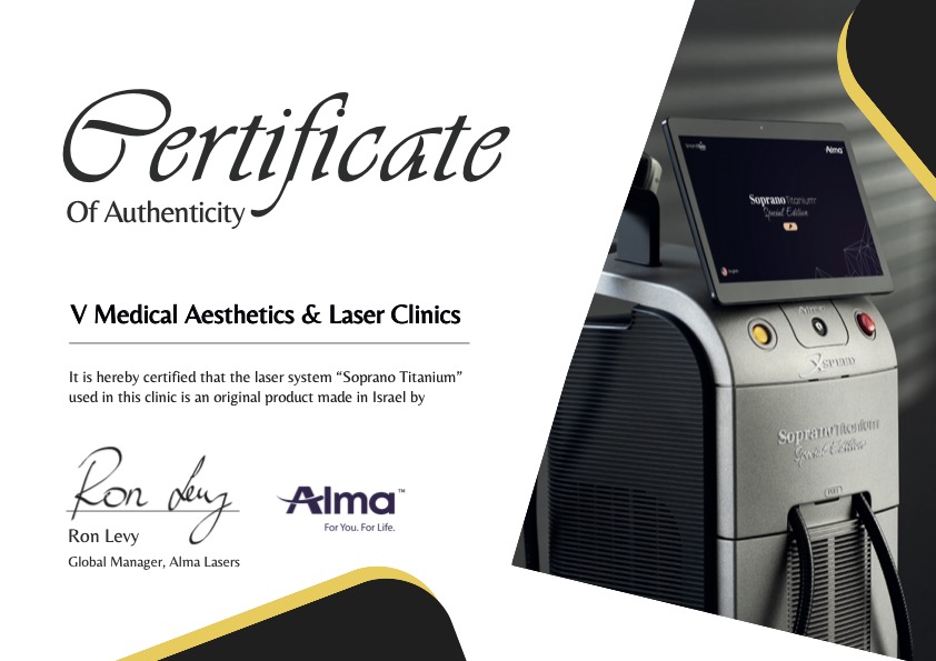 Titanium Lifting Certificate (Landscape) - V Medical Aesthetics
