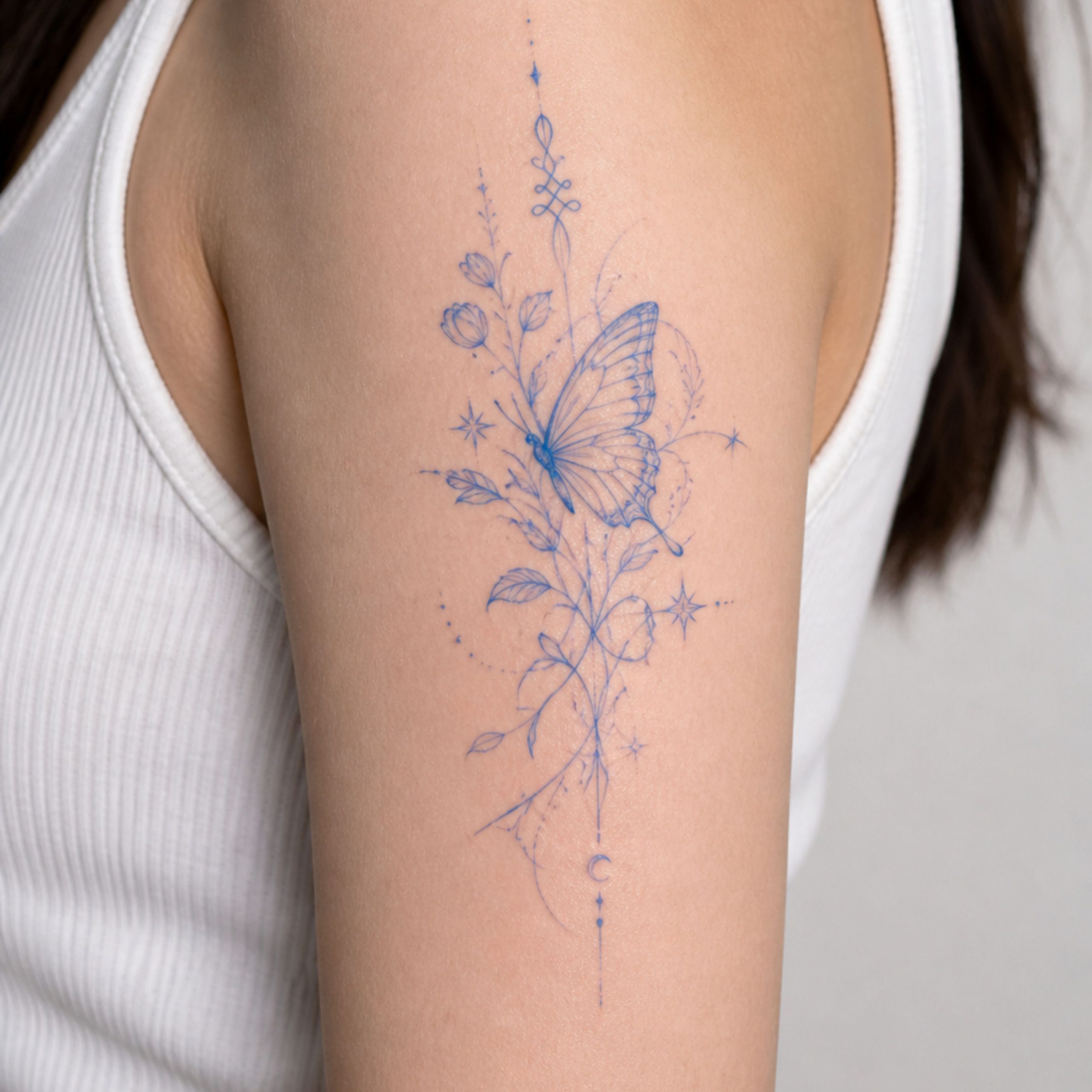 blue ink tattoo